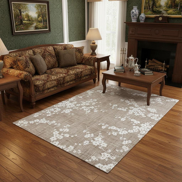 6' X 8' Oriental Washable Area Rug (548791) - Gray / White