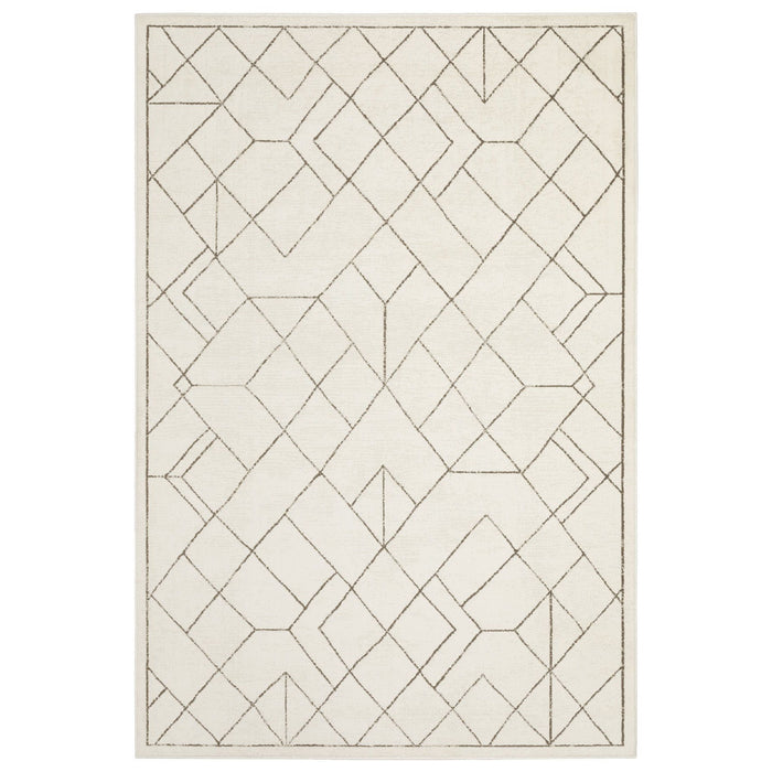 10' X 13' Geometric Area Rug - Ivory And Taupe