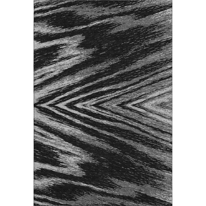 10' X 14' Abstract Washable Area Rug With UV Protection (669678) - Black / Gray
