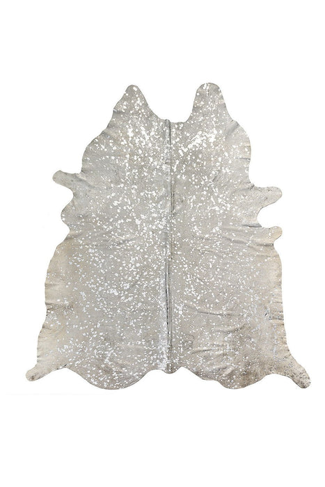 5' x 7' Cowhide Hand Knotted Area Rug - Silver And Ivory