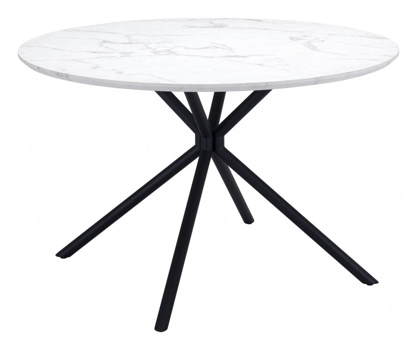 47" Rounded Steel Dining Table - White