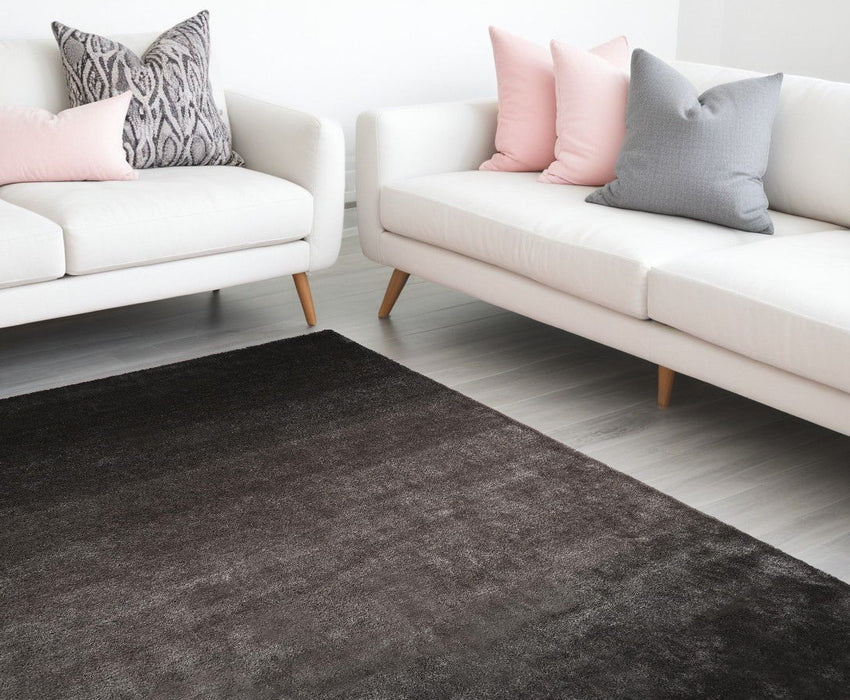 8' x 10' Shag Tufted Handmade Area Rug - Gray And Black