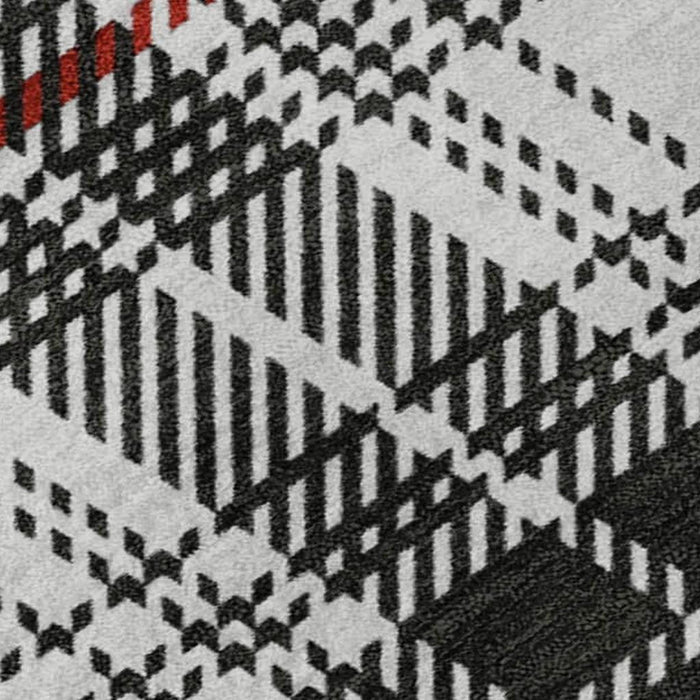 10' X 14' Plaid Washable Area Rug With UV Protection (678215) - Black / Red / Ivory