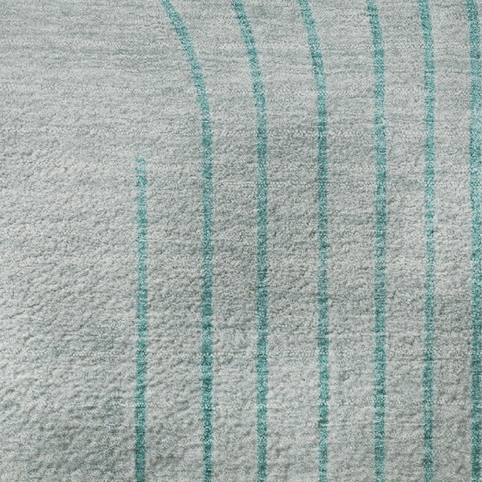 10' X 14' Geometric Washable Area Rug With UV Protection (710664) - Teal / Beige