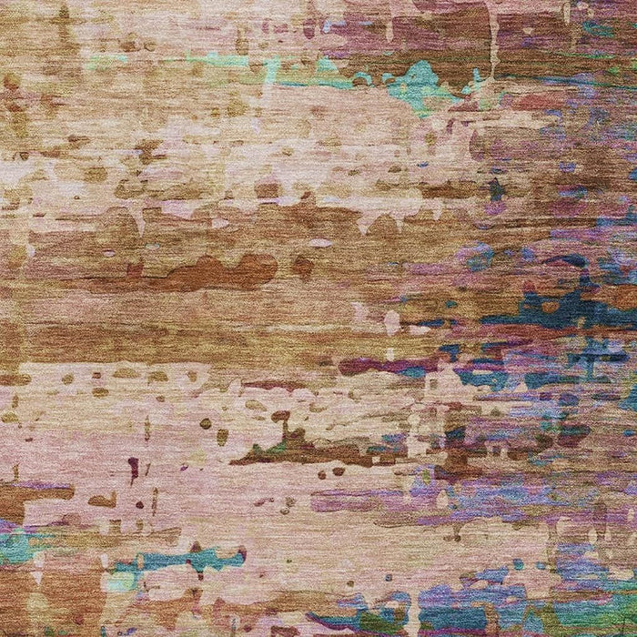 10' X 14' Abstract Washable Area Rug With UV Protection (715465) - Sage / Teal