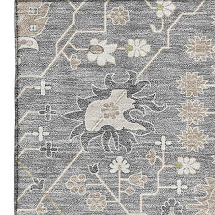 10' X 14' Oriental Washable Area Rug With UV Protection (679210) - Gray / Ivory / Beige