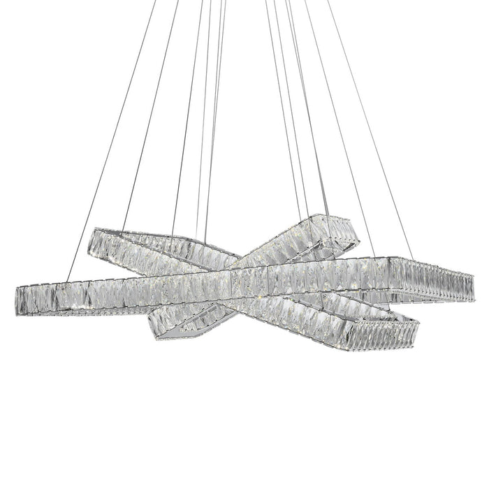 3 Light Crystal LED Dimmable Chandelier - Silver / Clear