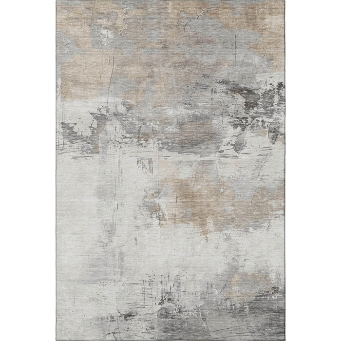 10' X 14' Abstract Washable Area Rug With UV Protection (697182) - Ivory / Gray / Beige
