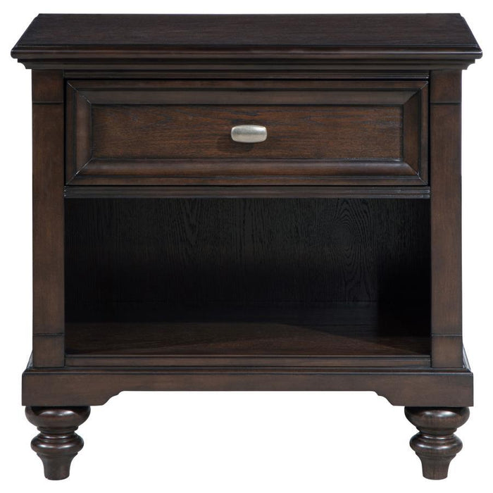 Andover - 1-Drawer Nightstand Bedside Table - Dark Oak