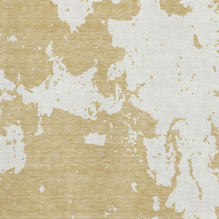 10' X 14' Abstract Washable Area Rug With UV Protection (671288) - Gold / Beige