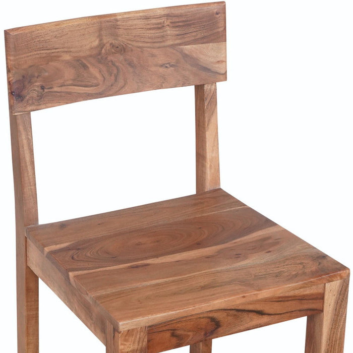 Solid Wood Bar Height Bar Chair - Wood Brown