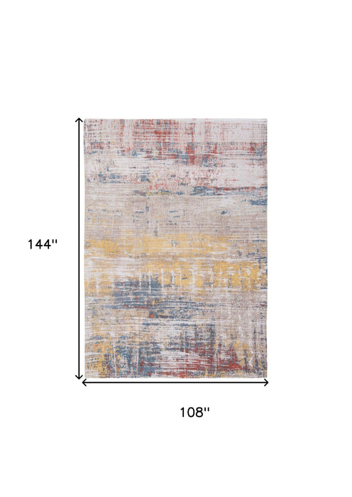 9' x 13' Abstract Non Skid Area Rug - White