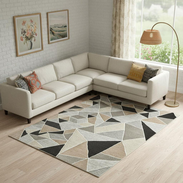 12' X 15' Wool Abstract Hand Tufted Area Rug (722231) - Blue / Ivory
