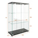 Giga modern display cabinet with LED lights, transparent tempered glass doors, 2-door storage, and 3 shelves for elegant display.