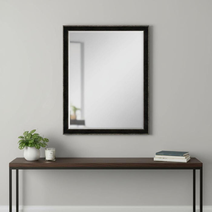 44" Wood Accent Mirror - Dark Brown