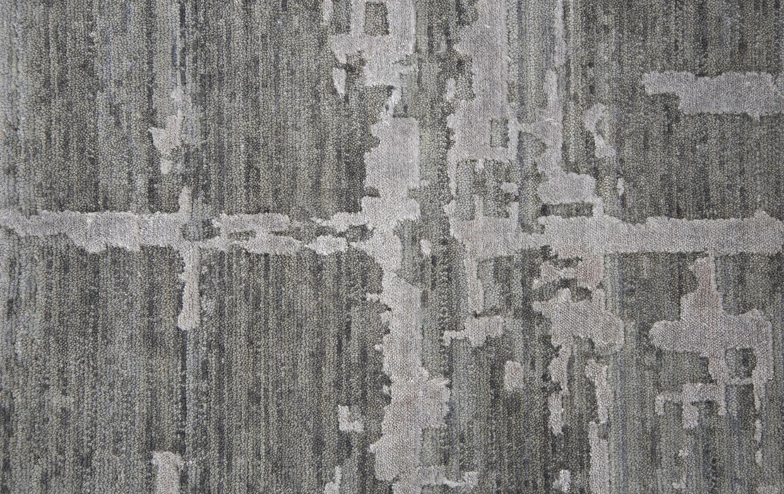 9' X 12' New Zealand Lambs Wool Abstract Hand Carved Handmade Area Rug (747053) - Gray / Light Gray