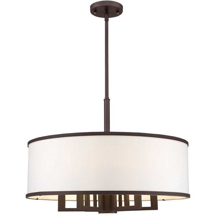 20" Seven Light Dimmable Chandelier With Shades - Bronze