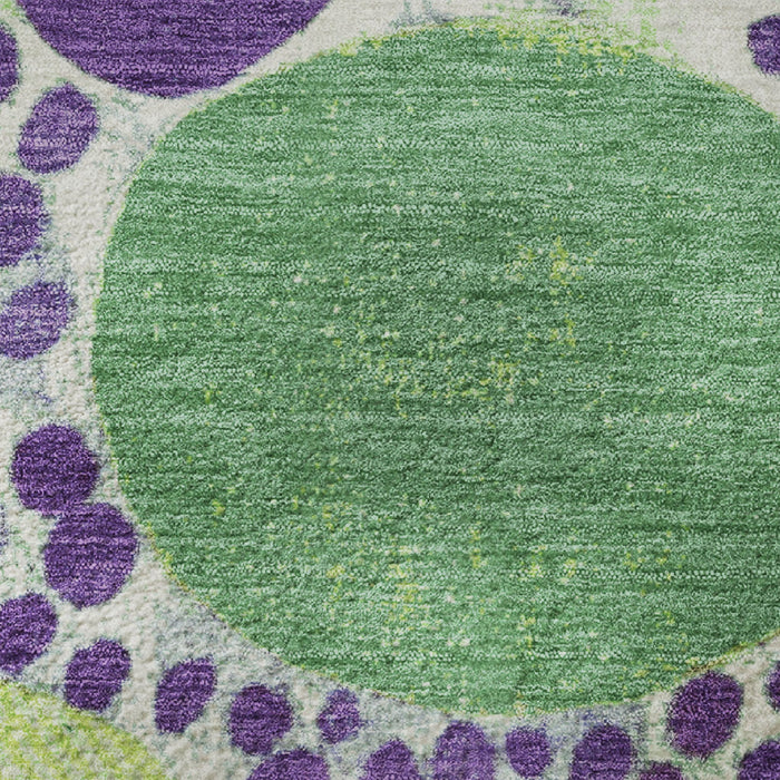 10' X 14' Geometric Washable Area Rug With UV Protection (707281) - Purple / Green / Ivory