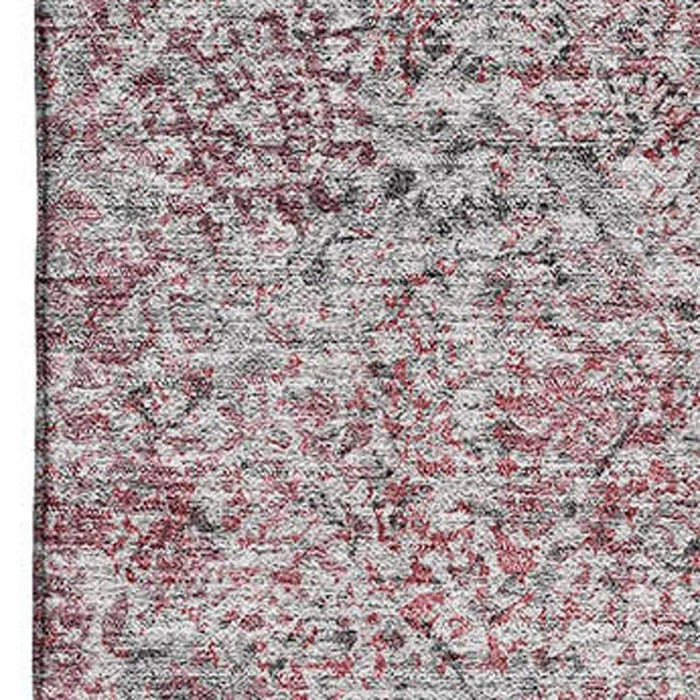 10' X 14' Abstract Washable Area Rug With UV Protection (667180) - Merlot / Gray