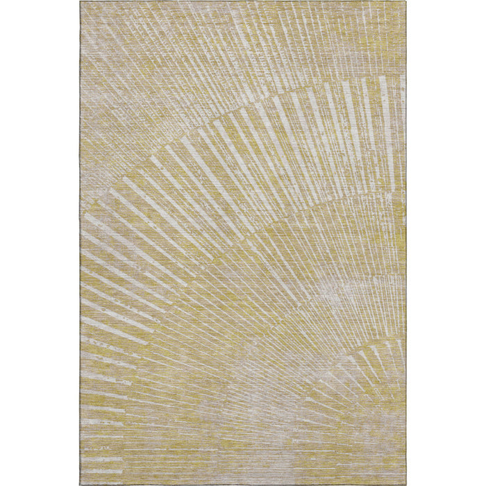 9' X 12' Geometric Washable Area Rug With UV Protection (648363) - Wheat / Beige