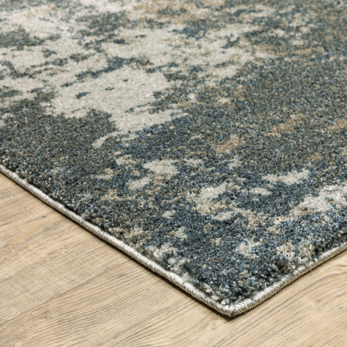 7' x 10' Abstract Power Loom Area Rug - Tan And Gray