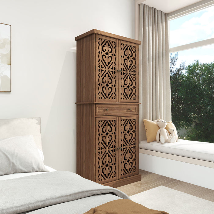 Giga 4-door accent cabinet with one drawer and four adjustable inner shelves for versatile storage in a modern home.