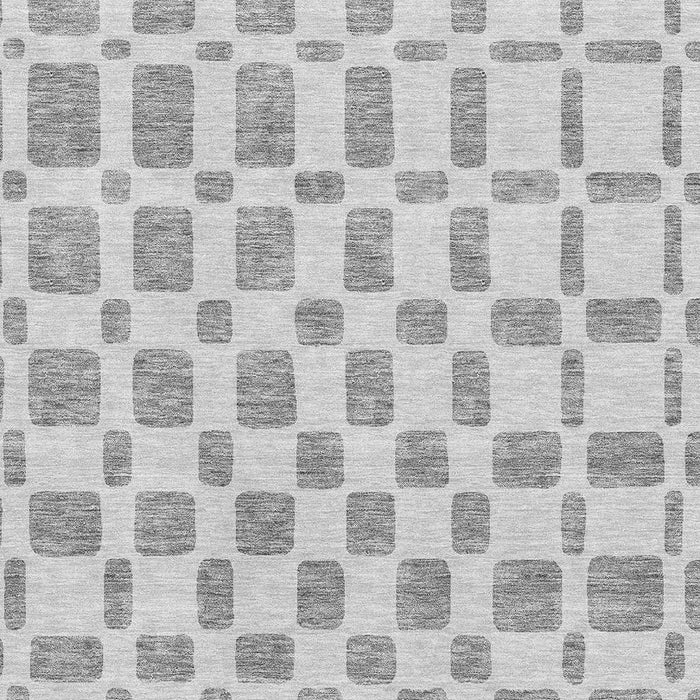 10' X 14' Geometric Washable Area Rug With UV Protection (669276) - Gray / Ivory