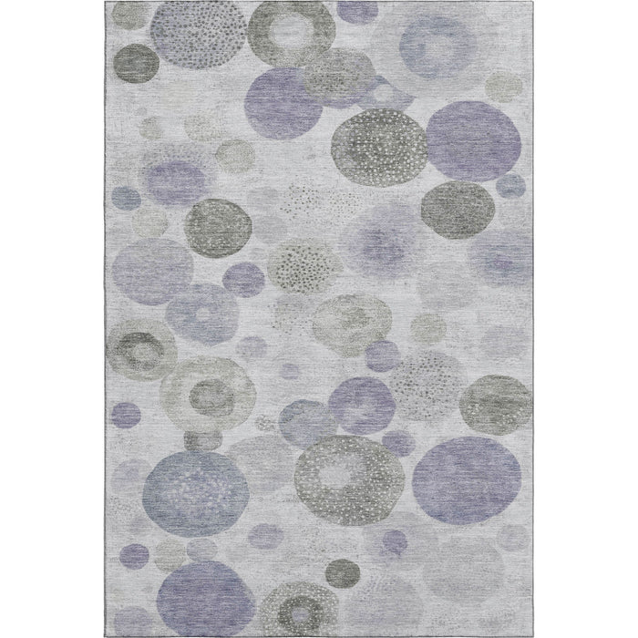 10' X 14' Geometric Washable Area Rug With UV Protection (707311) - Lavender / Gray / Silver