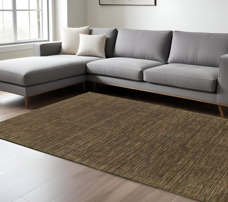 6' X 9' Wool Hand Tufted Area Rug - Brown
