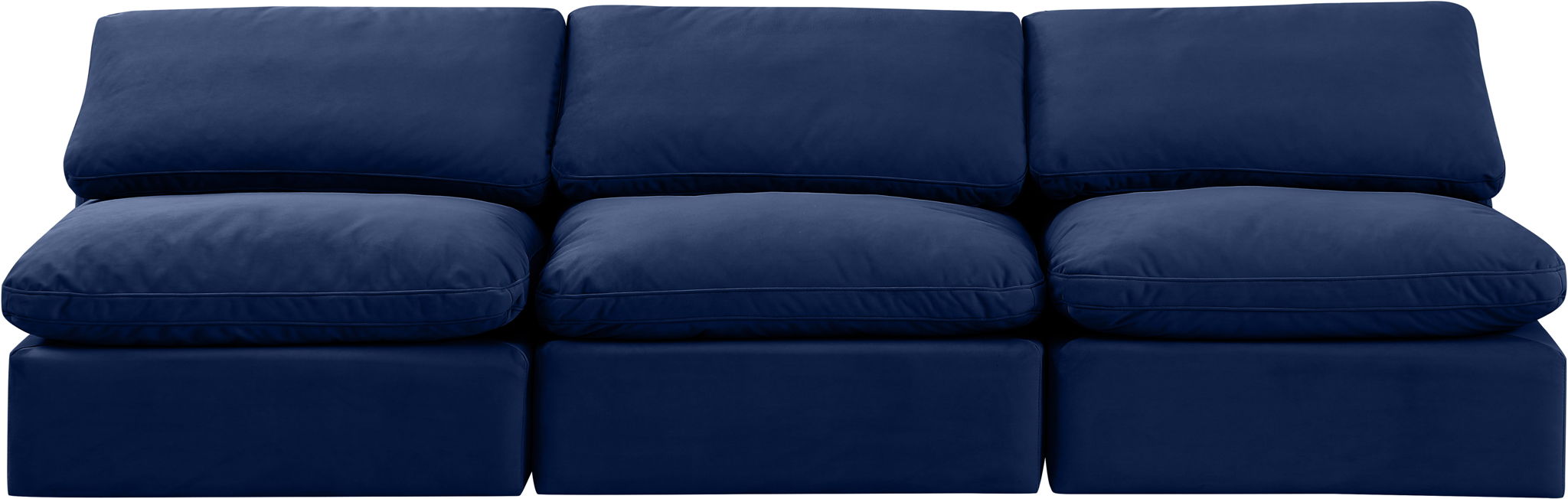Indulge - Velvet 3 Seat Modular Armless Sofa