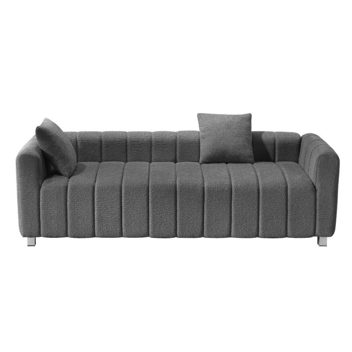 30" Fabric Modular Sofa With Black Legs - Gray