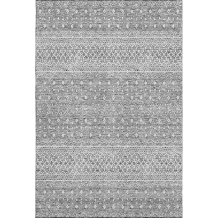 10' X 14' Tribal Washable Area Rug With UV Protection (657197) - Silver / Gray