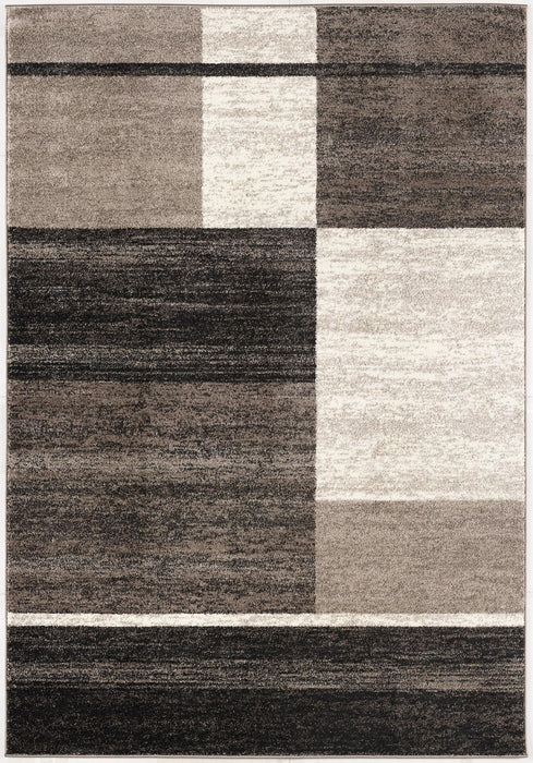 8' x 11' Abstract Blocks Area Rug - Brown And Beige