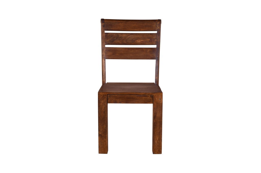 Solid Wood Ladder Back Dining Chairs (Set of 2) - Brown