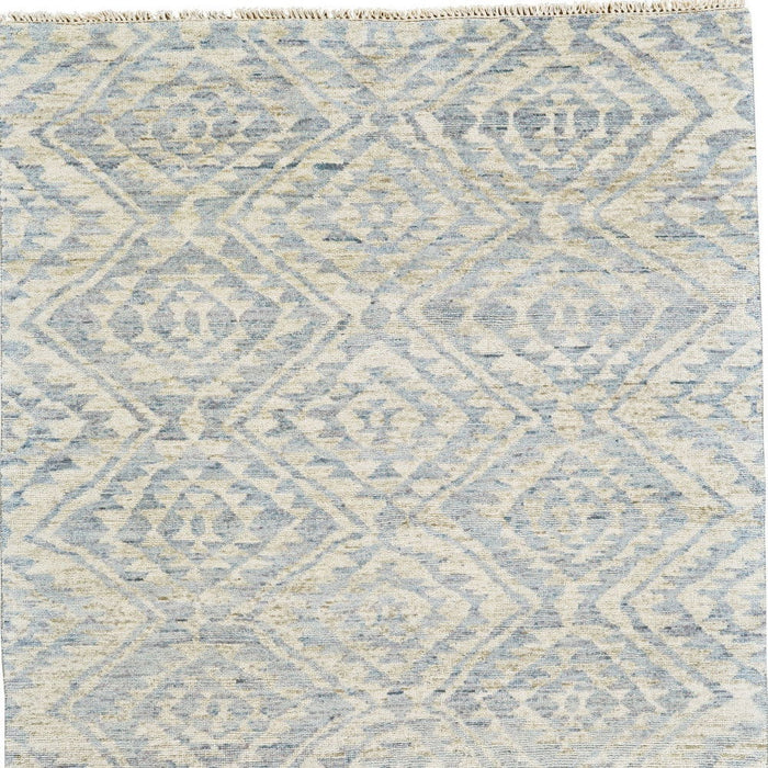 8' x 10' Wool Southwestern Hand Knotted Area Rug - Gray And Ivory
