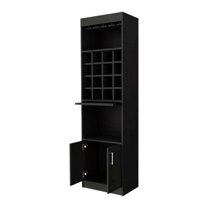 Bar Cabinet With Eighteen Shelves - Black