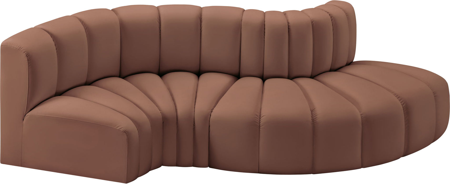 Arc - Faux Leather 4 Piece L-Shaped Modular Sofa