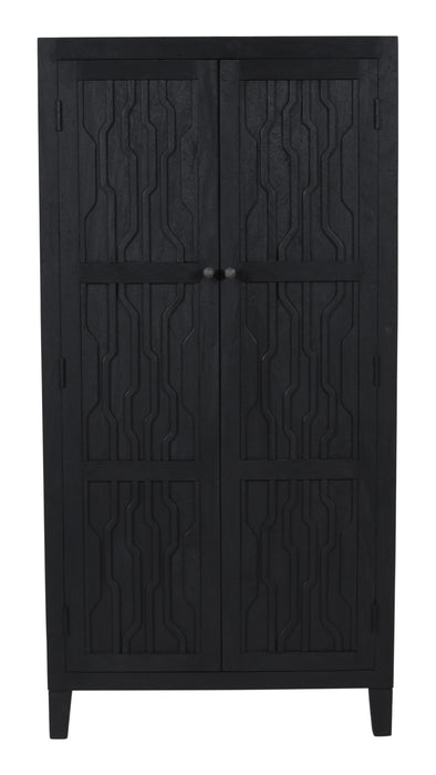 Solid Wood Accent Cabinet With Two Doors - Graphite