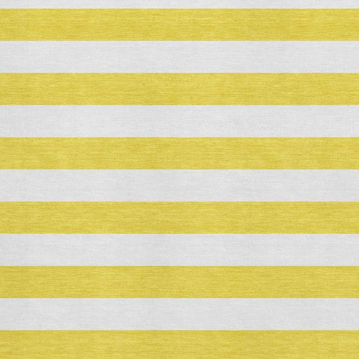 10' X 14' Striped Washable Area Rug With UV Protection (647680) - Yellow / Ivory