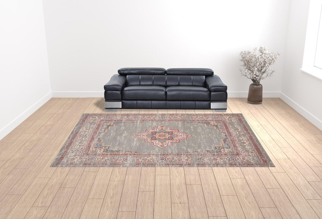 10' x 14' Moroccan Power Loom Distressed Area Rug - Blue