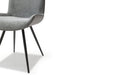 Gray fabric side chair by ESF with a modern design, featuring a cushioned seat and sleek frame for comfortable seating.