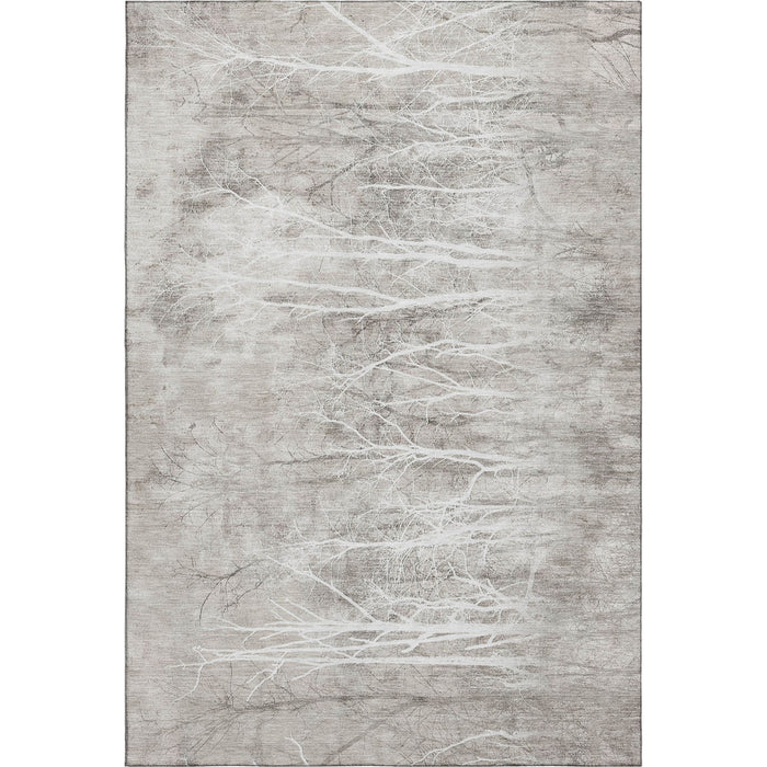 10' X 14' Floral Washable Area Rug With UV Protection (717290) - Silver / Ivory