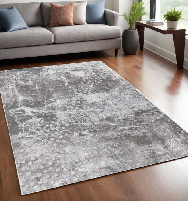 6' x 9' Abstract Power Loom Polyester Area Rug - Blue