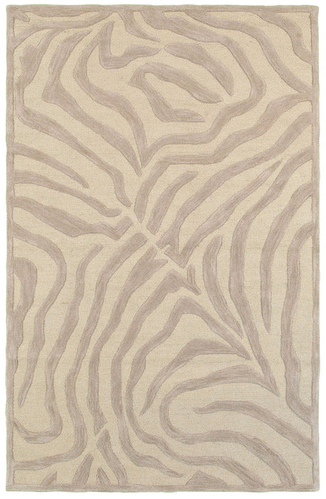 8' x 10' Zebra Pattern Area Rug - Taupe