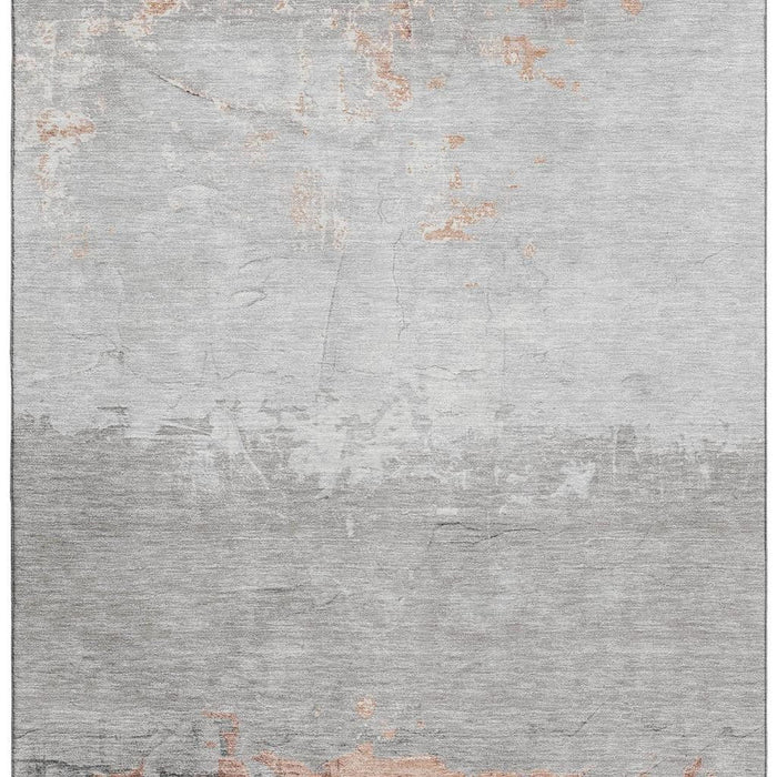 10' X 14' Abstract Washable Area Rug With UV Protection (706915) - Salmon / Gray