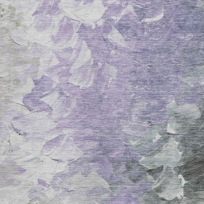 10' X 14' Abstract Washable Area Rug With UV Protection (696734) - Lavender / Gray / Silver