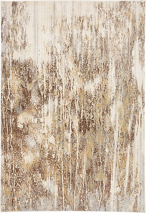 10' x 14' Abstract Area Rug - Tan Ivory And Brown