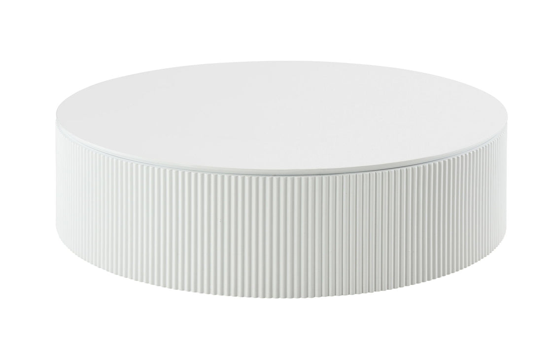 Round Drum Coffee Table - White