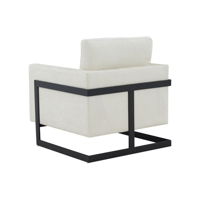 Fabric Club Chair - Cream And Black