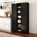 Giga kitchen pantry accent cabinet with four adjustable shelves and sturdy freestanding design for organized storage.